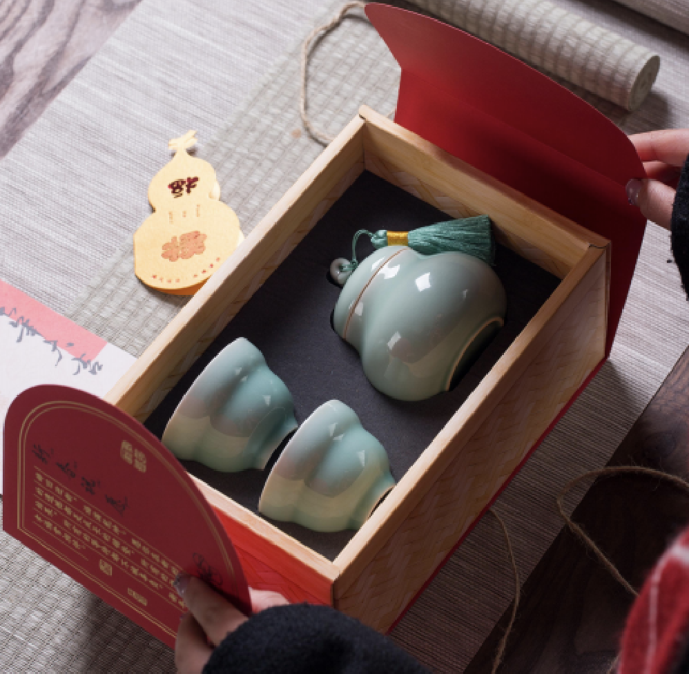 龙泉青瓷茶具礼盒