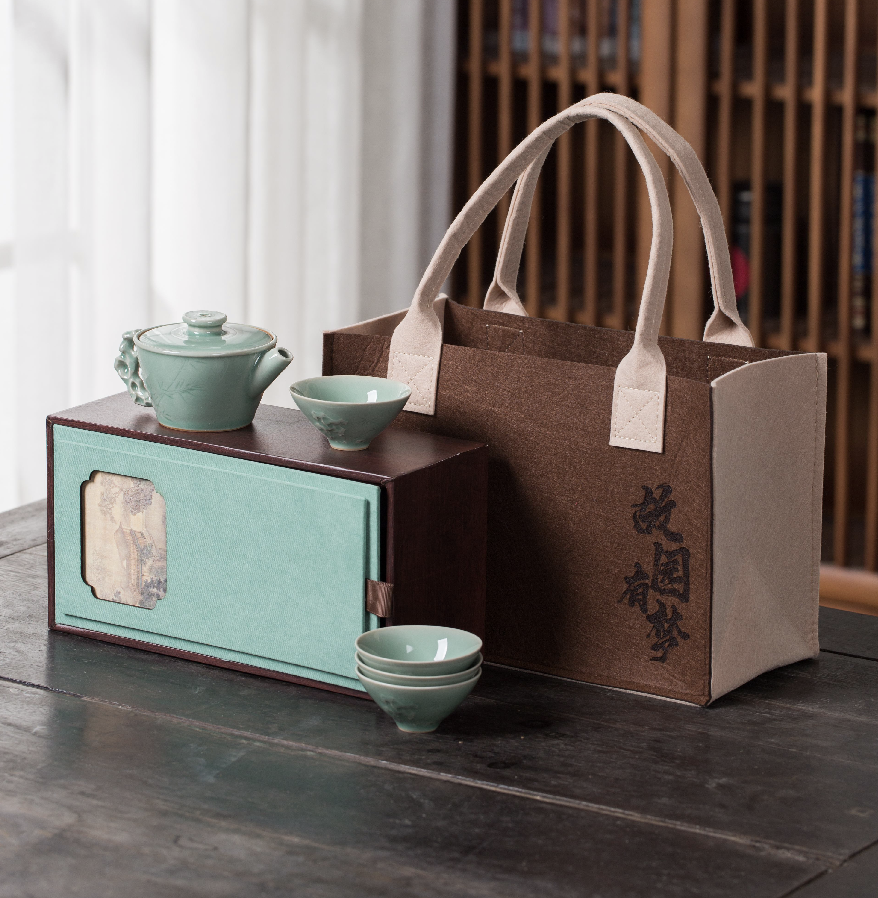 龙泉青瓷便携茶具礼盒