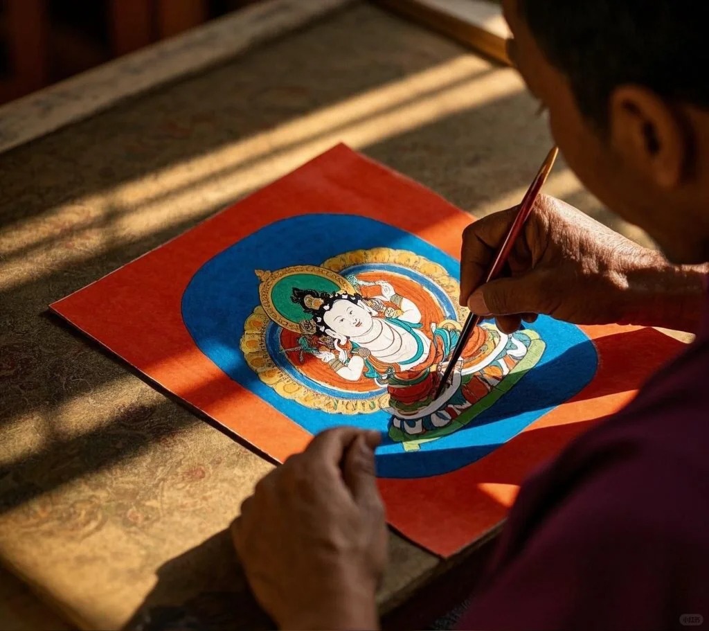 Thangka pigments and artisan materials