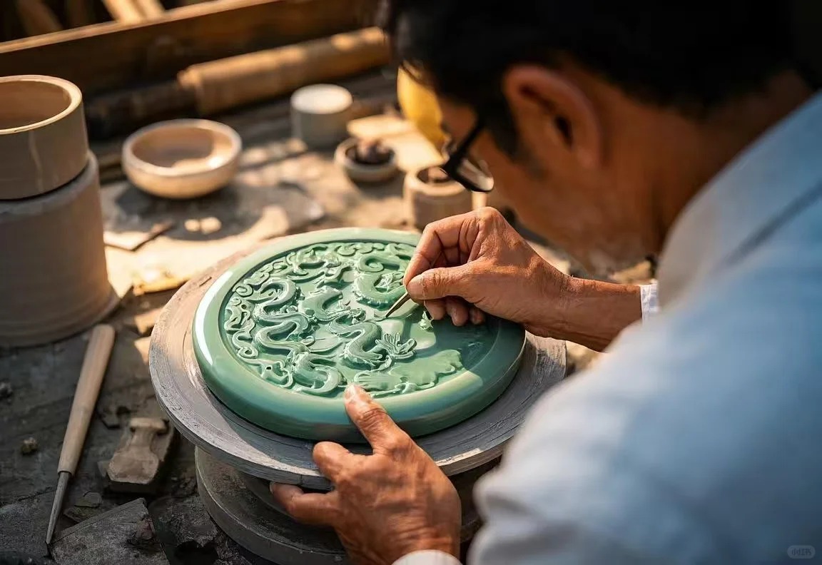 Traditional artisan studio detail