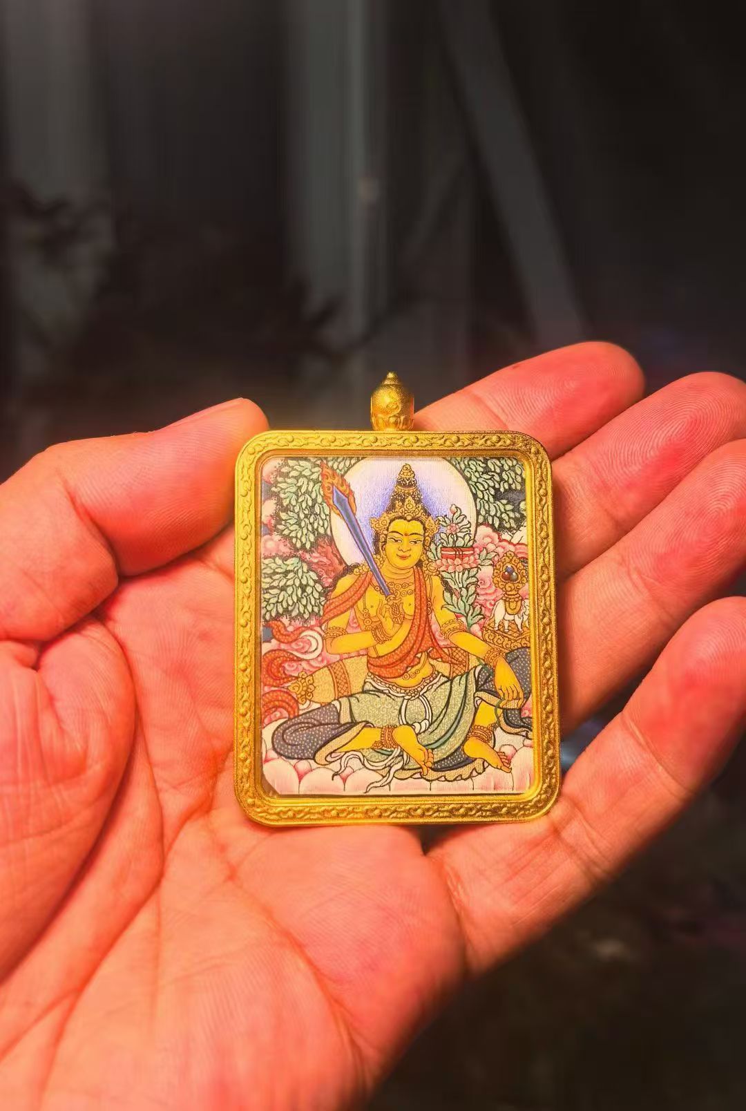Sacred mantra thangka artwork