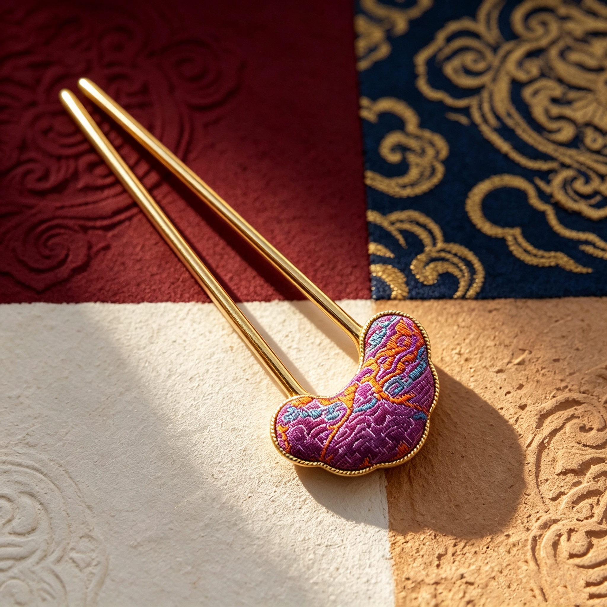 Tibetan brocade pendant